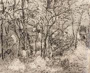 Wooded landscape at L-Hermitage,Pontoise Camille Pissarro